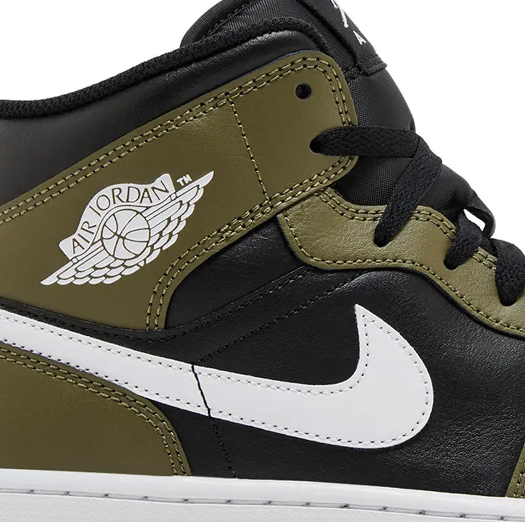 Air Jordan 1 Mid 'Black White Olive' (2024)